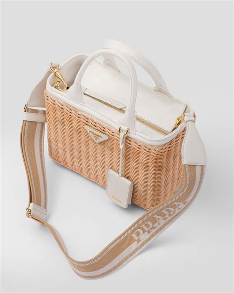 prada wicker canvas tote bag|canvas tote bag prada.